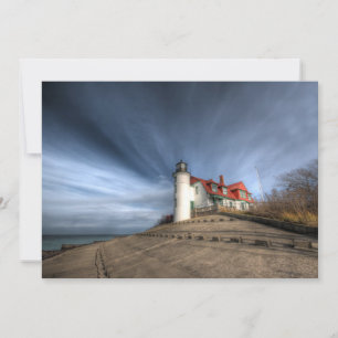 Lighthouses Point Betsie Lake Michigan Thank You Card
