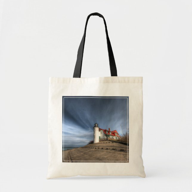 Lighthouses | Point Betsie Lake Michigan Tote Bag (Front)