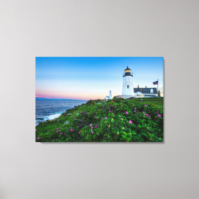 Lighthouses | Point Lighthouse Bristol  Maine Canvas Print (Front)