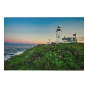 Lighthouses Point Lighthouse Bristol Maine Wood Wall Art