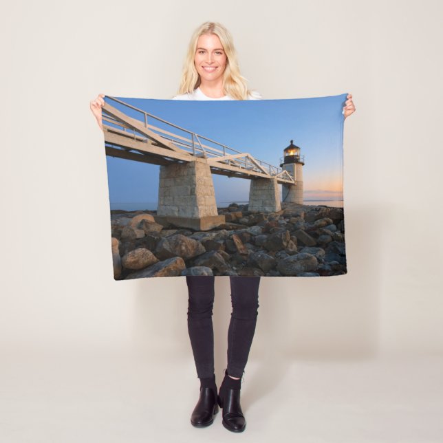Lighthouses | Port Clyde Maine Lighthouse Fleece Blanket (In Situ)