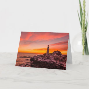 Lighthouses Portland Head Cape Elizabeth Maine Card