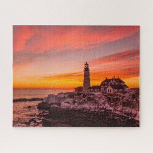 Lighthouses Portland Head Cape Elizabeth Maine Jigsaw Puzzle