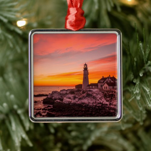 Lighthouses |  Portland Head Cape Elizabeth Maine Metal Ornament