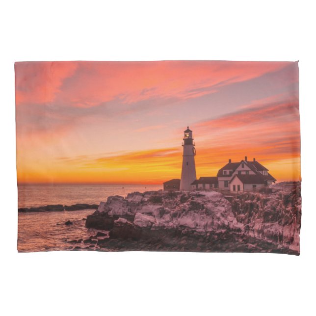 Lighthouses |  Portland Head Cape Elizabeth Maine Pillow Case (Front)