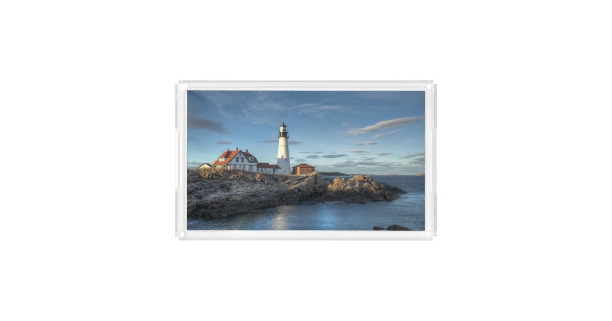 Lighthouses | Portland Head Light Lighthouse Acrylic Tray | Zazzle
