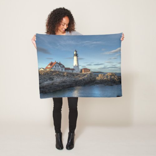 Lighthouses  Portland Head Light Lighthouse Fleece Blanket