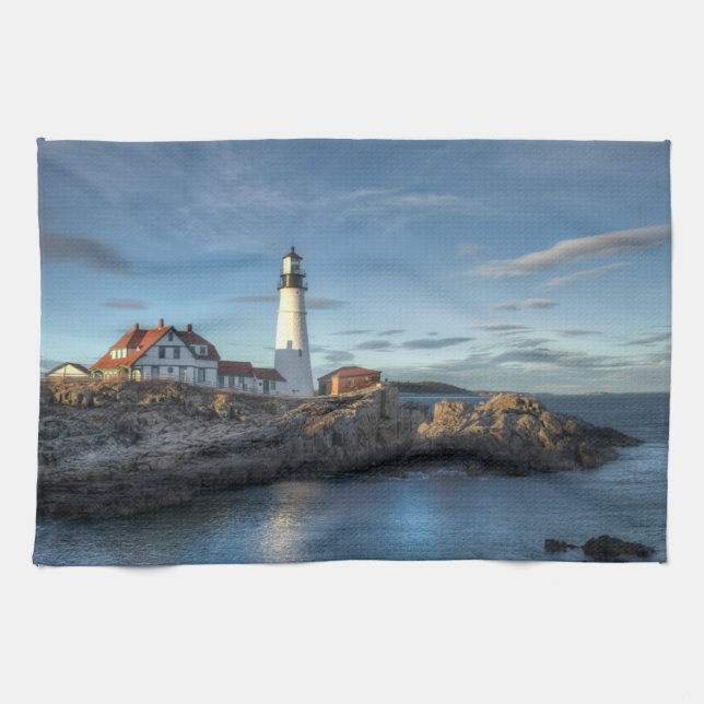 Lighthouses | Portland Head Light Lighthouse Kitchen Towel (Horizontal)