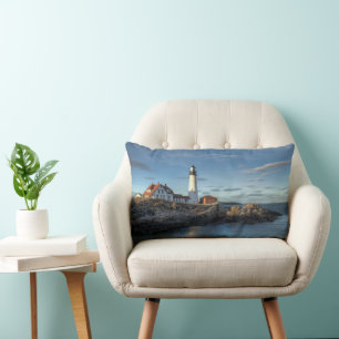 Lighthouses Portland Head Light Lighthouse Lumbar Pillow