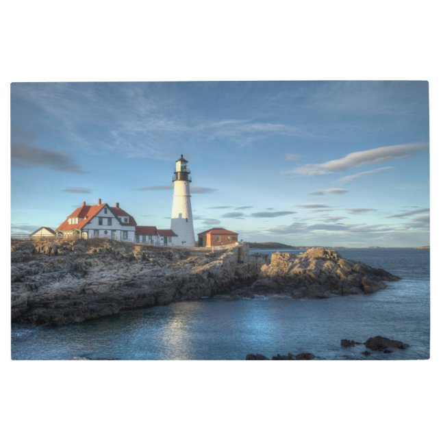 Lighthouses | Portland Head Light Lighthouse Metal Print (Front)