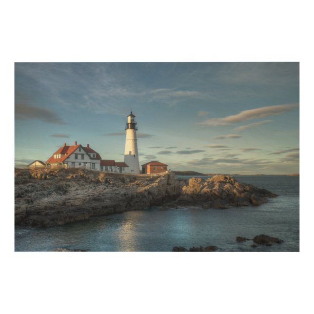 Lighthouses | Portland Head Light Lighthouse Wood Wall Art (Front)