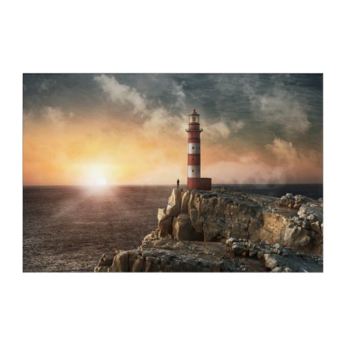 Lighthouses  Red  White Lighthouse Acrylic Print