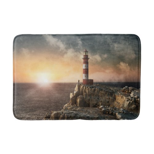 Lighthouses  Red  White Lighthouse Bath Mat