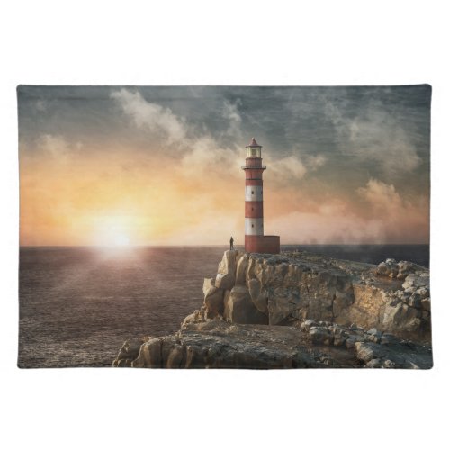Lighthouses  Red  White Lighthouse Cloth Placemat