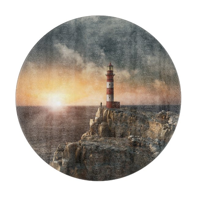 Lighthouses | Red & White Lighthouse Cutting Board (Front)
