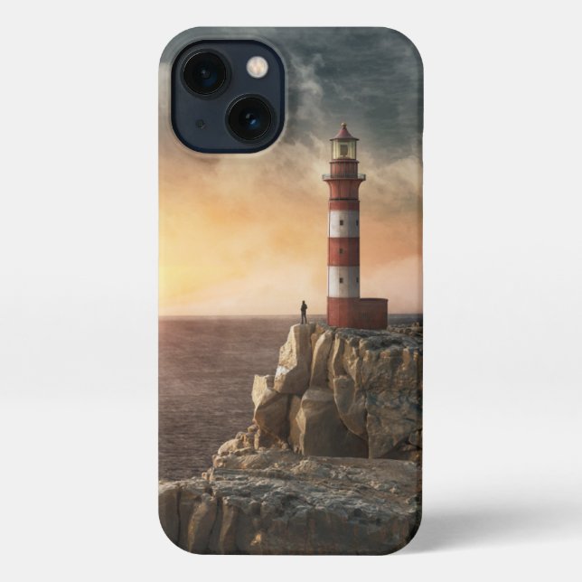Lighthouses | Red & White Lighthouse iPhone Case (Back)