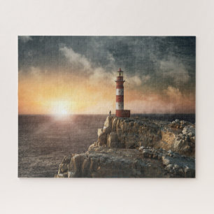 Lighthouses   Red & White Lighthouse Jigsaw Puzzle