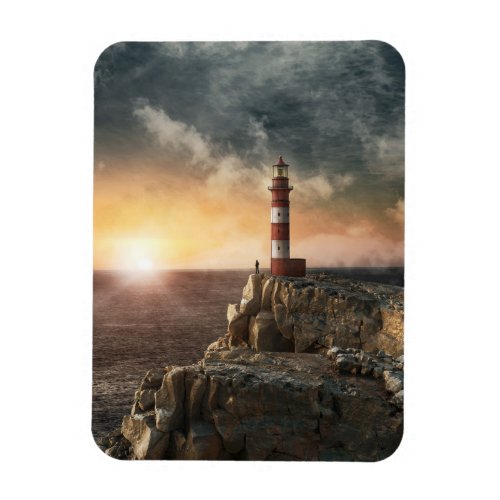 Lighthouses  Red  White Lighthouse Magnet