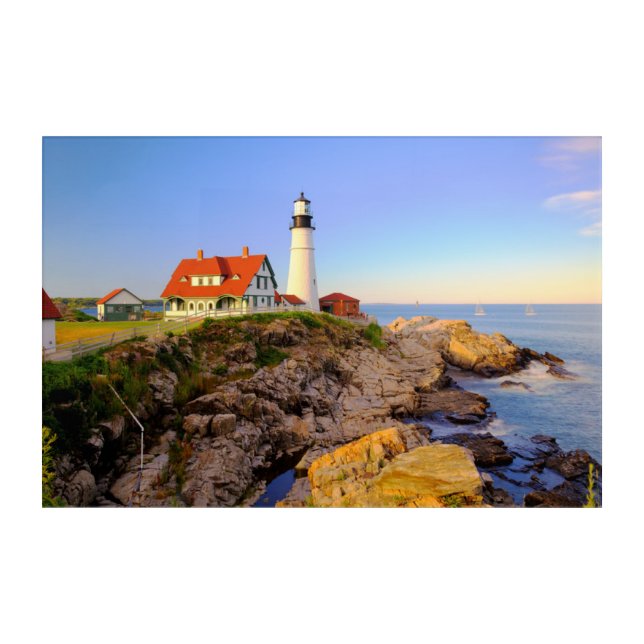 Lighthouses | Rockport Lighthouse Maine Acrylic Print (Front)