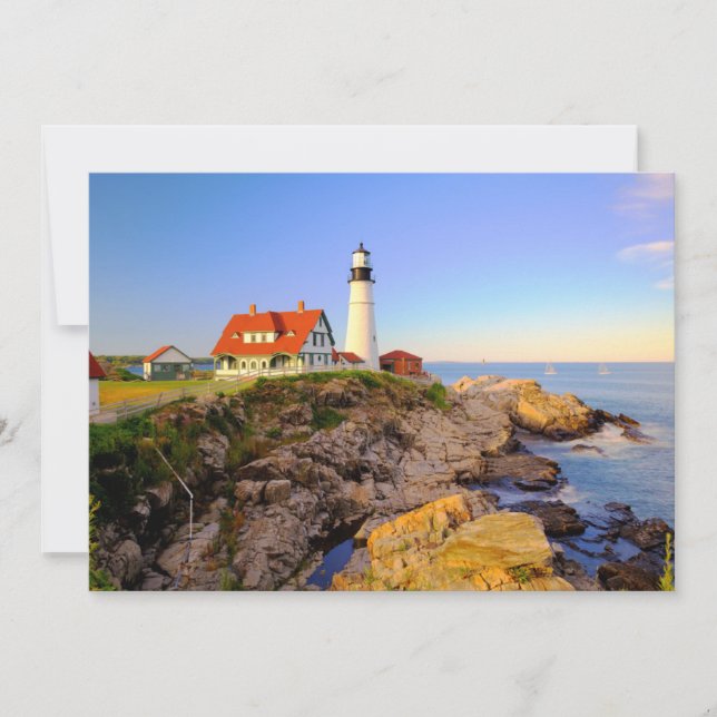 Lighthouses | Rockport Lighthouse Maine Thank You Card (Front)