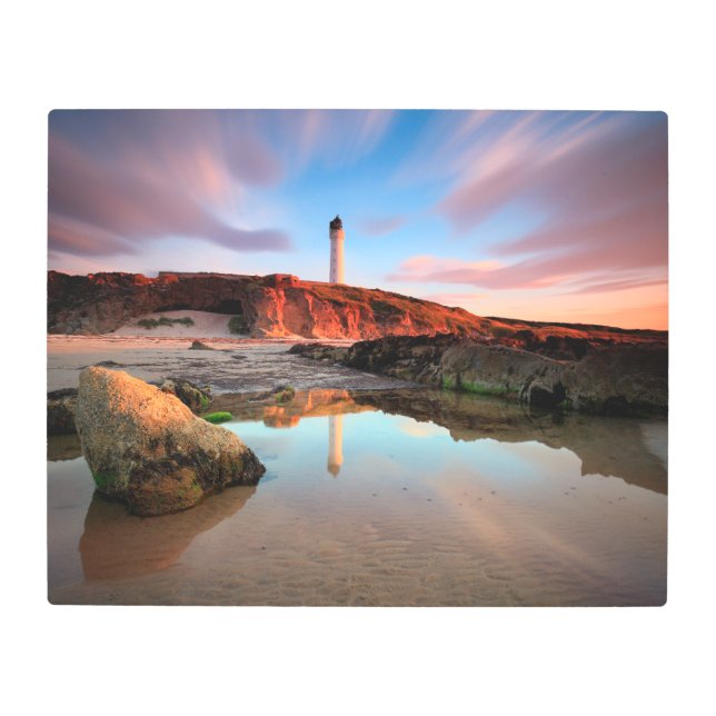 Lighthouses | Sea-Light Lossiemouth Scotland Metal Print (Front)