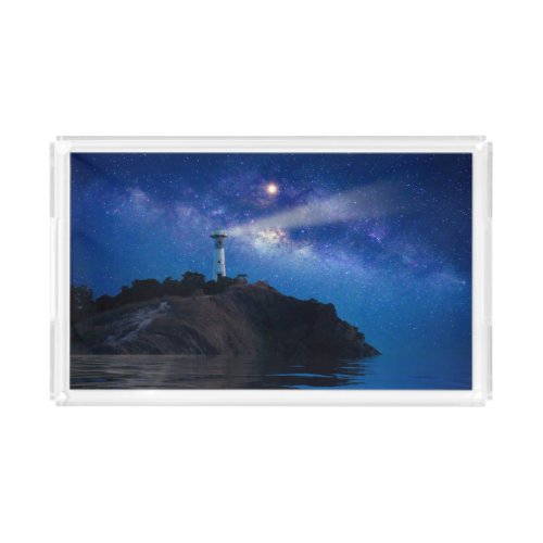 Lighthouses  Starry Night Lighthouse Acrylic Tray