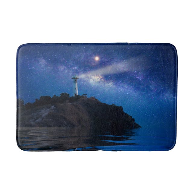 Lighthouses | Starry Night Lighthouse Bath Mat (Front)