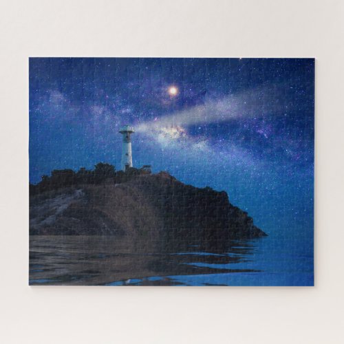 Lighthouses  Starry Night Lighthouse Jigsaw Puzzle