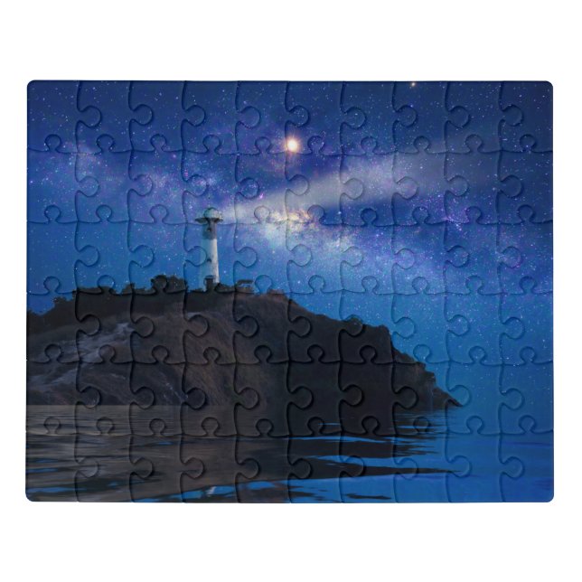 Lighthouses | Starry Night Lighthouse Jigsaw Puzzle (Puzzle Horizontal)