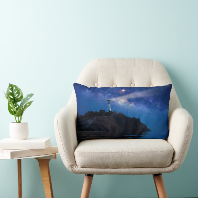 Lighthouses | Starry Night Lighthouse Lumbar Pillow (Chair)