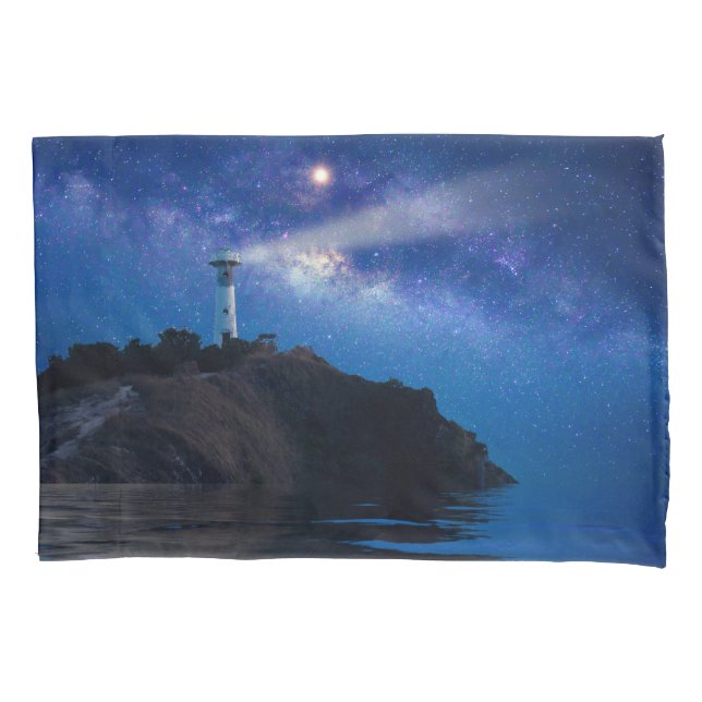 Lighthouses | Starry Night Lighthouse Pillow Case (Front)