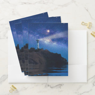 Lighthouses Starry Night Lighthouse Pocket Folder