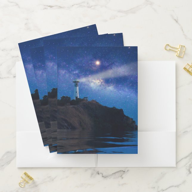 Lighthouses | Starry Night Lighthouse Pocket Folder (In Situ)