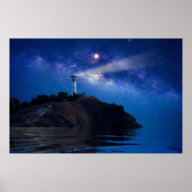 Lighthouses | Starry Night Lighthouse Poster (Front)