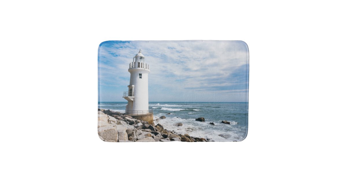 Lighthouses | Toyohashi City Lighthouse Bath Mat | Zazzle