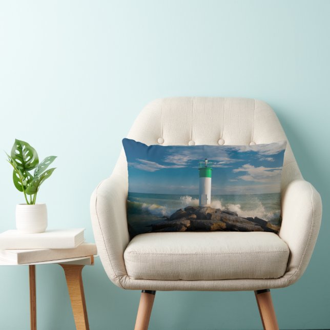 Lighthouses | Wellington Ontario Canada Lumbar Pillow (Chair)