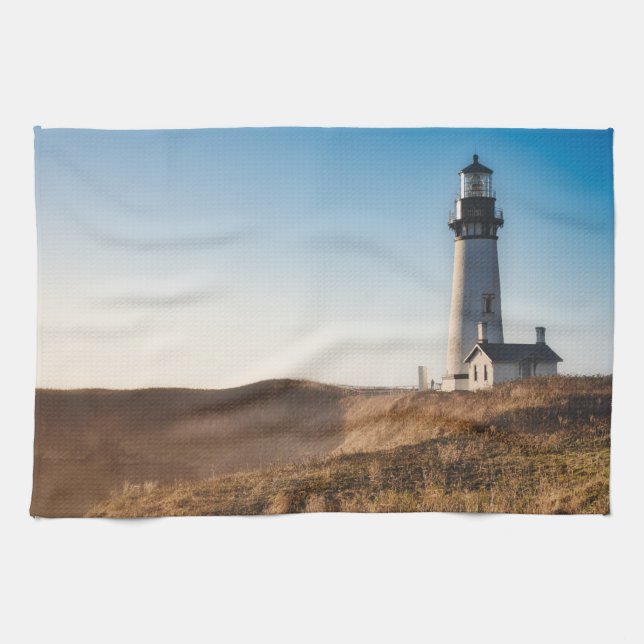 Lighthouses | Yaquina Head Lighthouse Oregon Kitchen Towel (Horizontal)