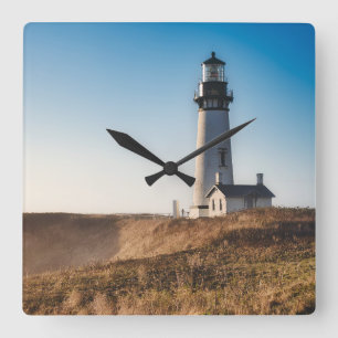 Lighthouses   Yaquina Head Lighthouse Oregon Square Wall Clock