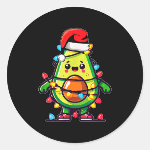 Lighting Avocado Ugly Christmas Sweater Guacamole Classic Round Sticker