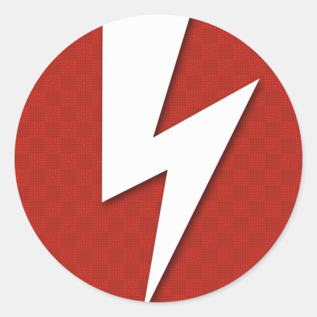 Lighting Bolt Classic Round Sticker (Front)
