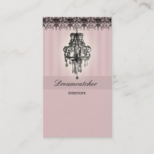 Lighting Chandelier Real Estate Business Card Pink