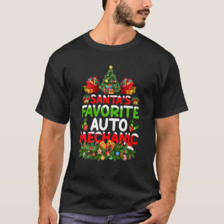 Lighting Christmas Santa's Favorite Auto Mechanic T-Shirt