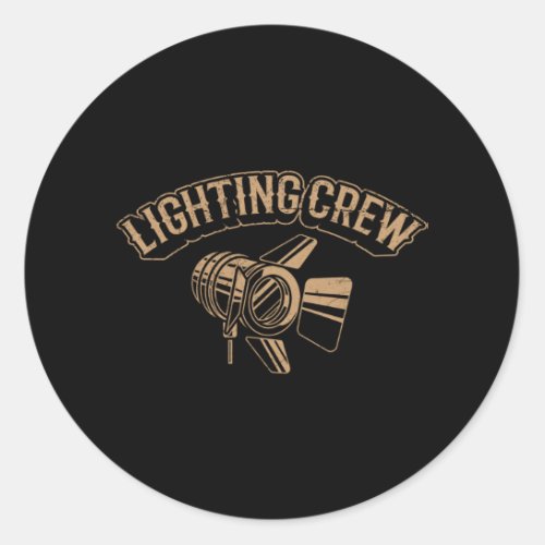 LIGHTING CREW VINTAGE Theatre Lighting Technician Classic Round Sticker