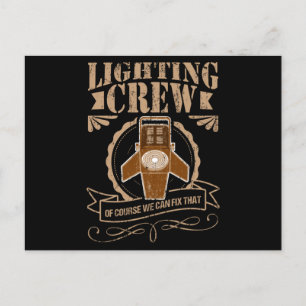 LIGHTING CREW VINTAGE Theatre Lighting Technician Postcard