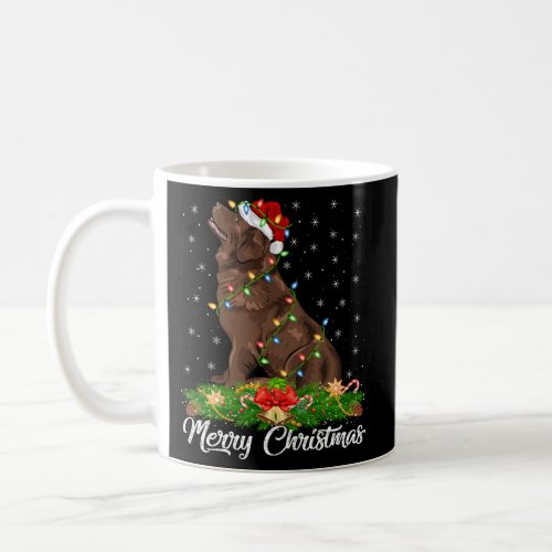 Lighting Santa Newfoundland Dog Coffee Mug