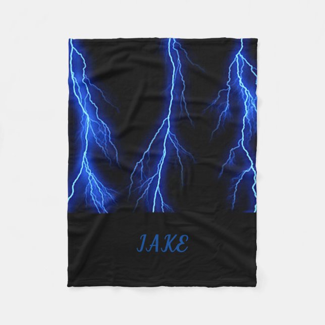 Lighting strike fleece blanket. (Front)