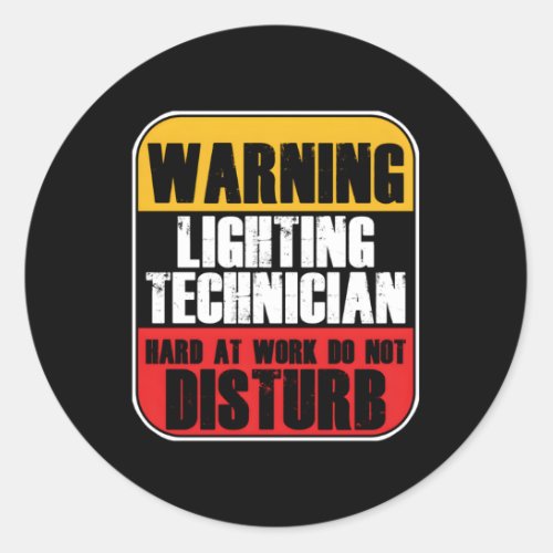 Lighting Technician Lights Headlights Light Engine Classic Round Sticker