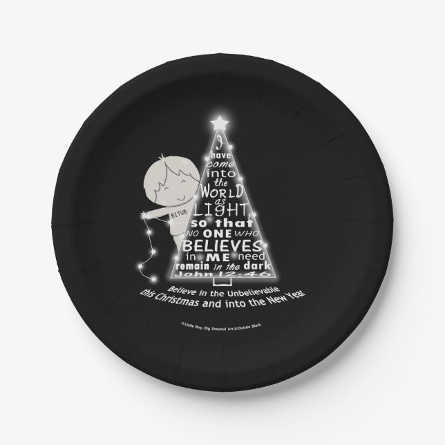 Lighting the Tree Paper Plates (Front)