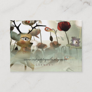 Lighting Transparency Deer Poppies Field Business  Card