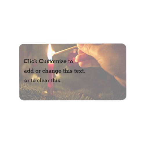Lighting up candle label